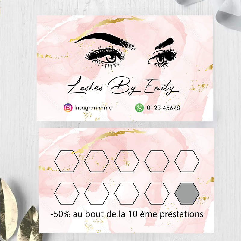Eyelash Extension Aftercare - Custom Loyalty Cards with Logo Lash