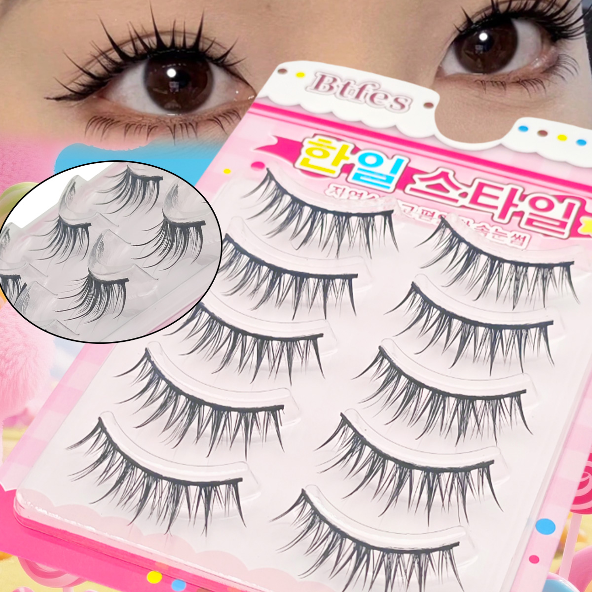 Eyelash Extension Anime Style - 5 Pairs Dramatic Incremental Anime-Inspired Cartoon