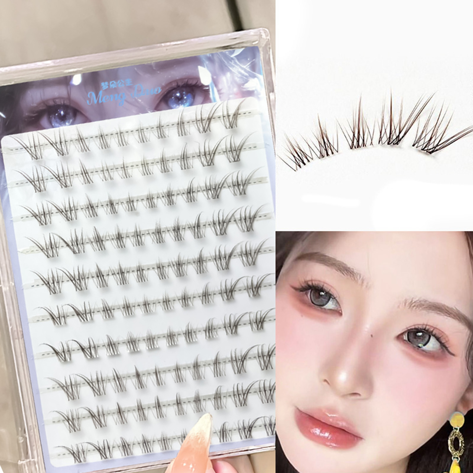 Eyelash Extension Anime Style - No Glue Fox-style Eyelashes Natural Brown