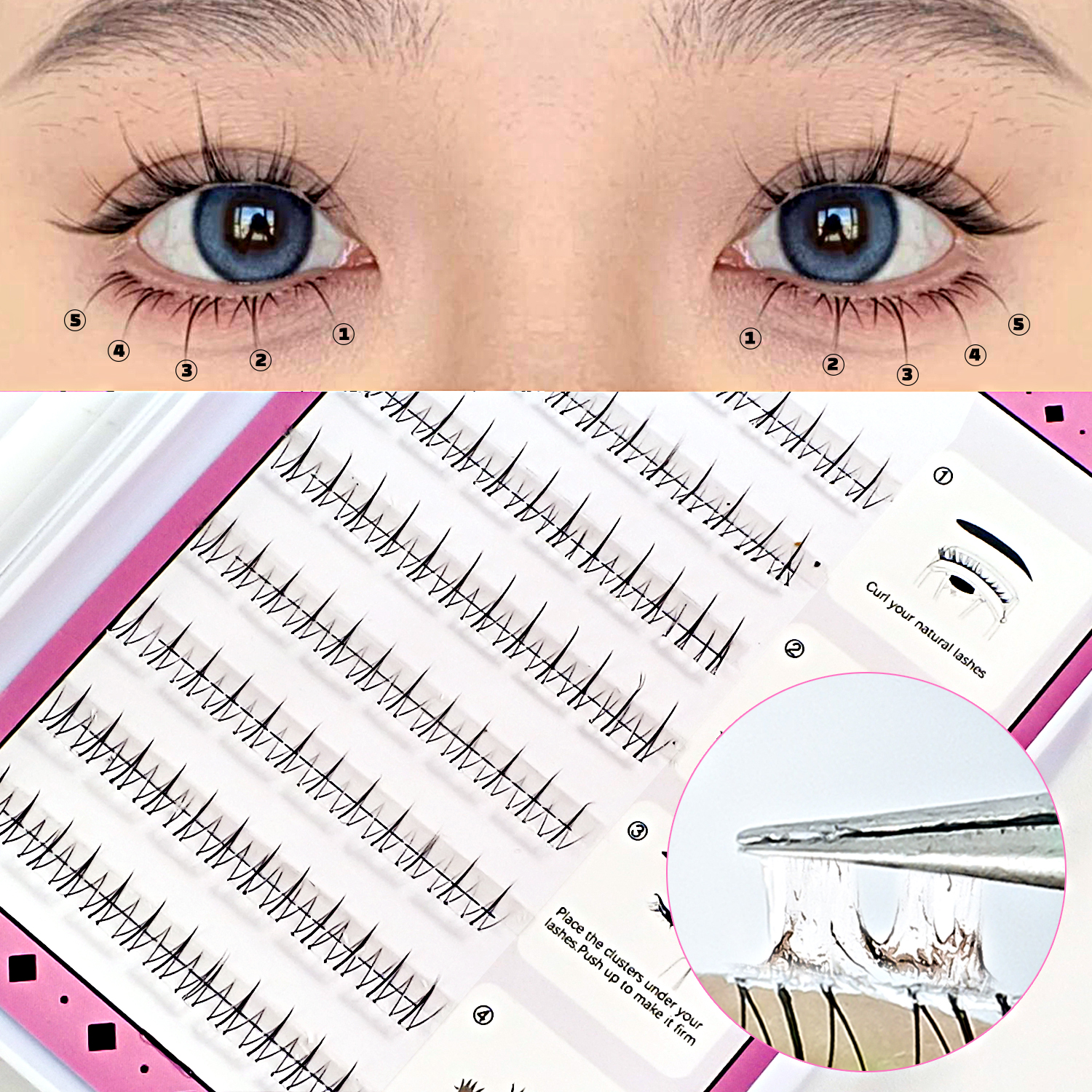 Eyelash Extension Korea - Self Adhesive Bottom Lashes No Glue