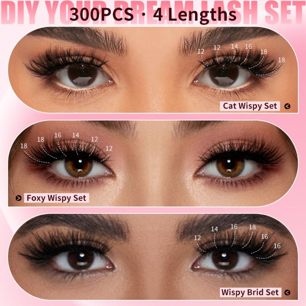 Eyelash Extension Wispy - Natural Look False Eyelashes Bond and