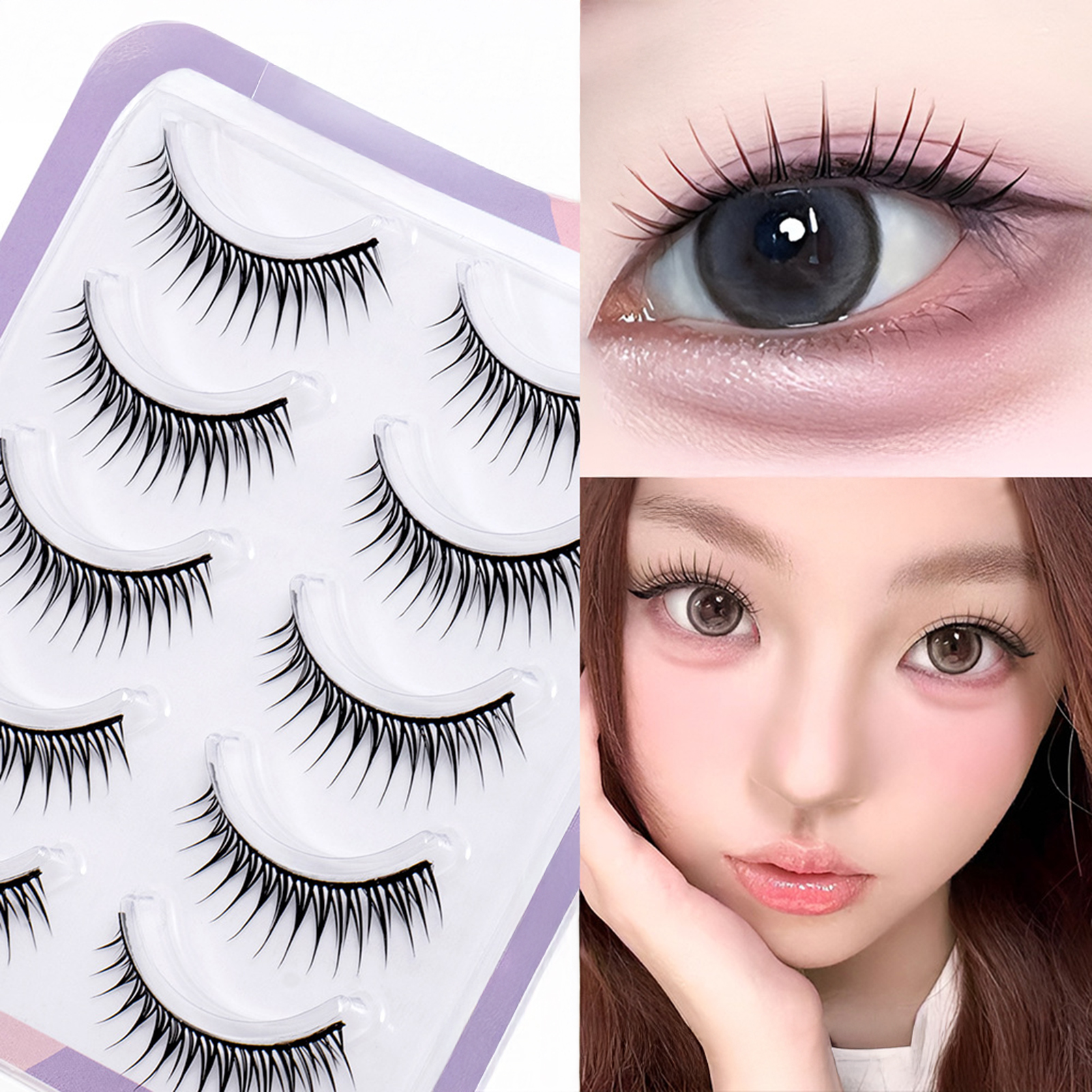 Eyelash Extension Korean Style - 5 Pairs Korean Style False Eyelashes