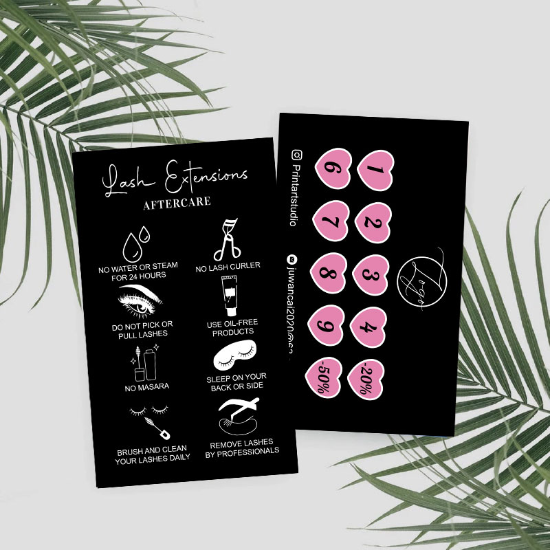 Custom Loyalty Cards with Logo – Eyelash Extension Aftercare recenzja i cena