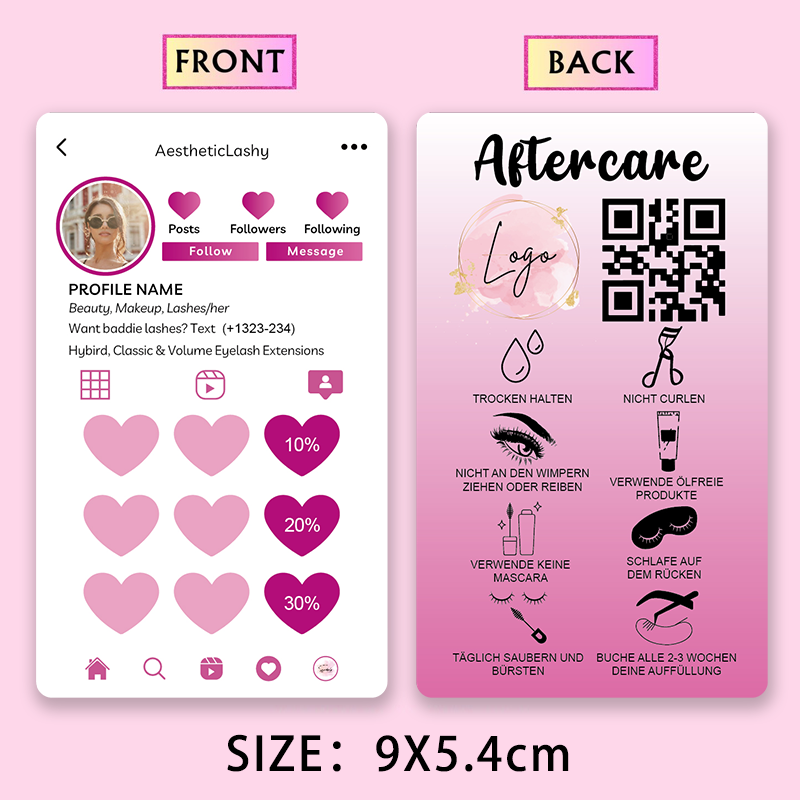 Custom Loyalty Cards with Logo – Eyelash Extension Aftercare recenzja i cena
