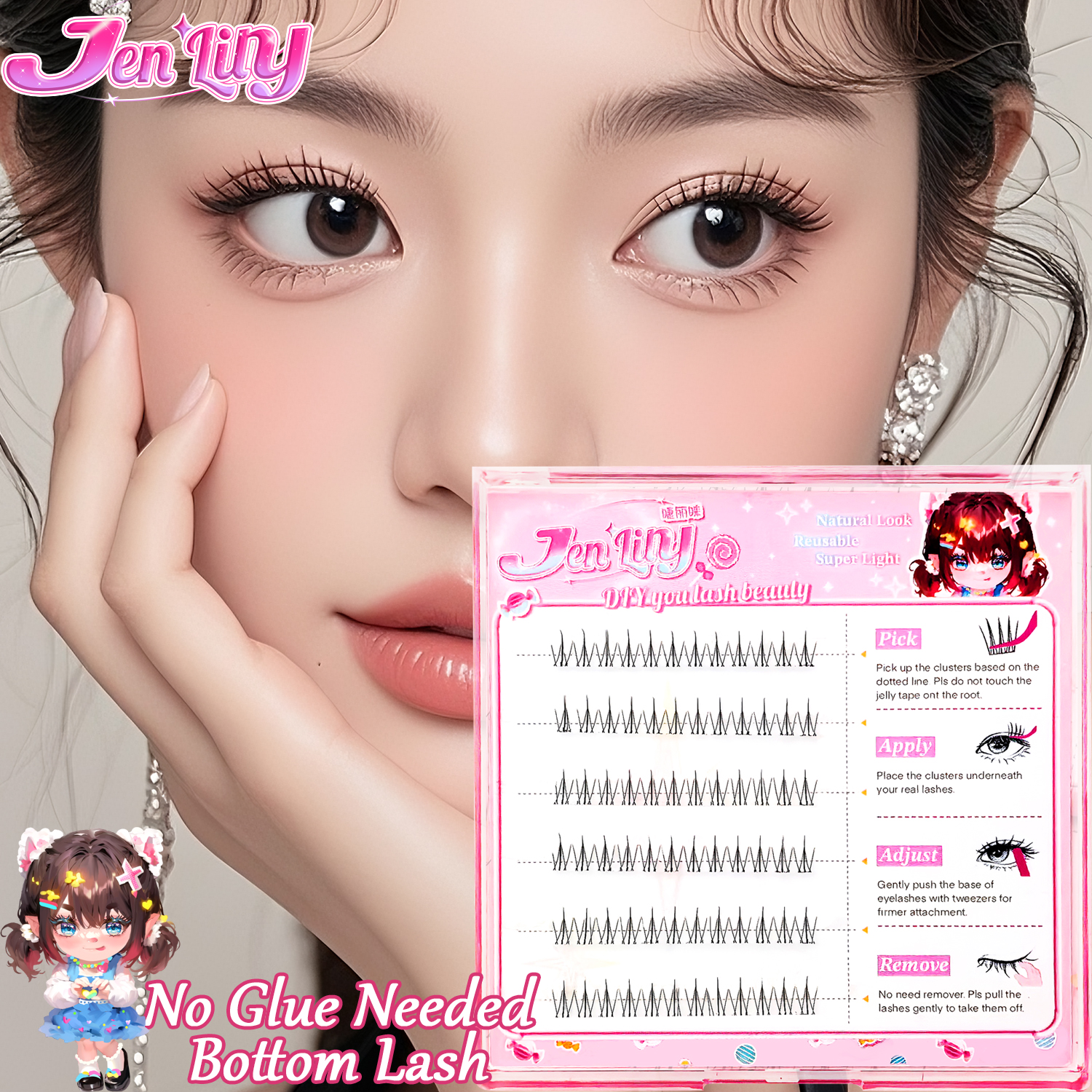 Self Adhesive Bottom Lashes No – Eyelash Extension Korea recenzja i cena