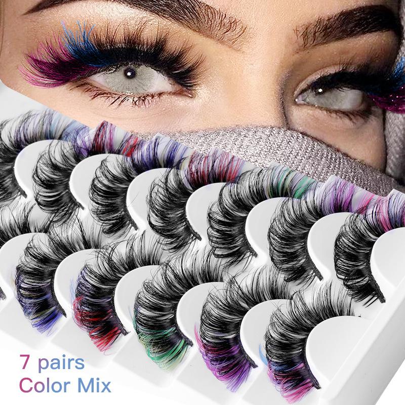 7 Pairs Colorful False Eyelash – Eyelash Extension Cluster recenzja i cena