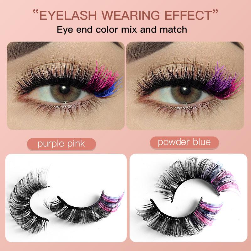 7 Pairs Colorful False Eyelash – Eyelash Extension Cluster recenzja i cena