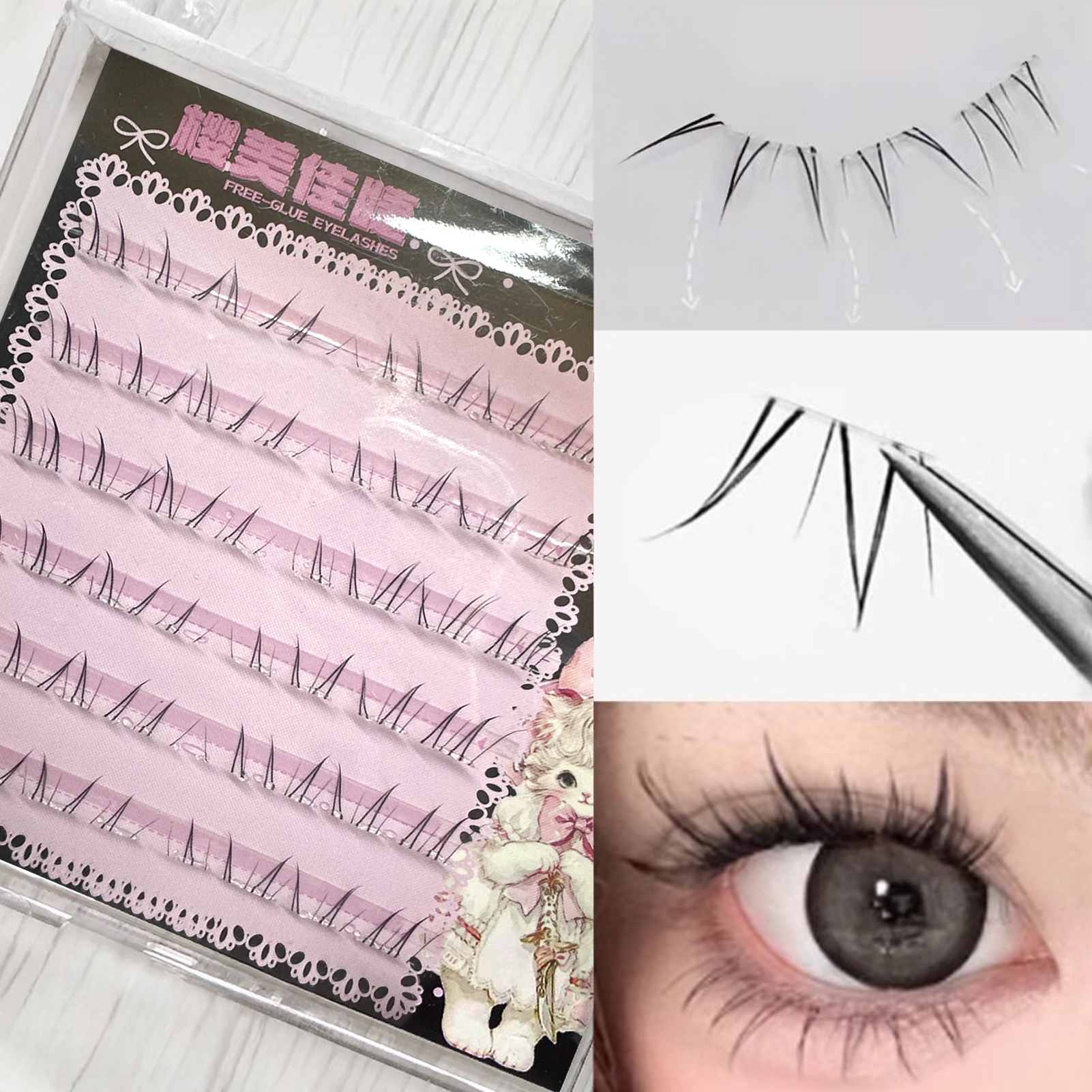 4-6mm No Glue False Eyelashes  – Eyelash Extension Korean Style recenzja i cena